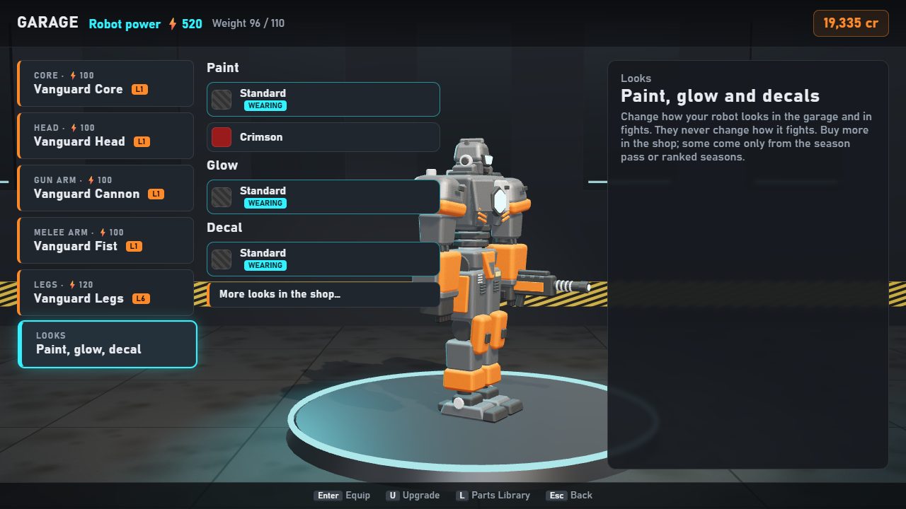 The garage, comparing gun arms before bolting one on